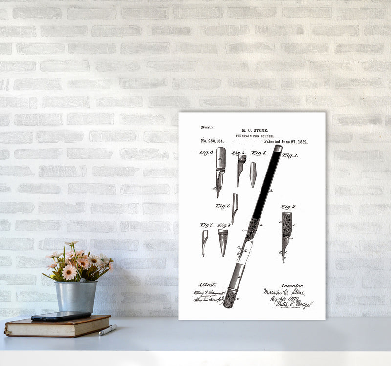 Fountain Pen Patent Art Print by Jason Stanley A2 Black Frame