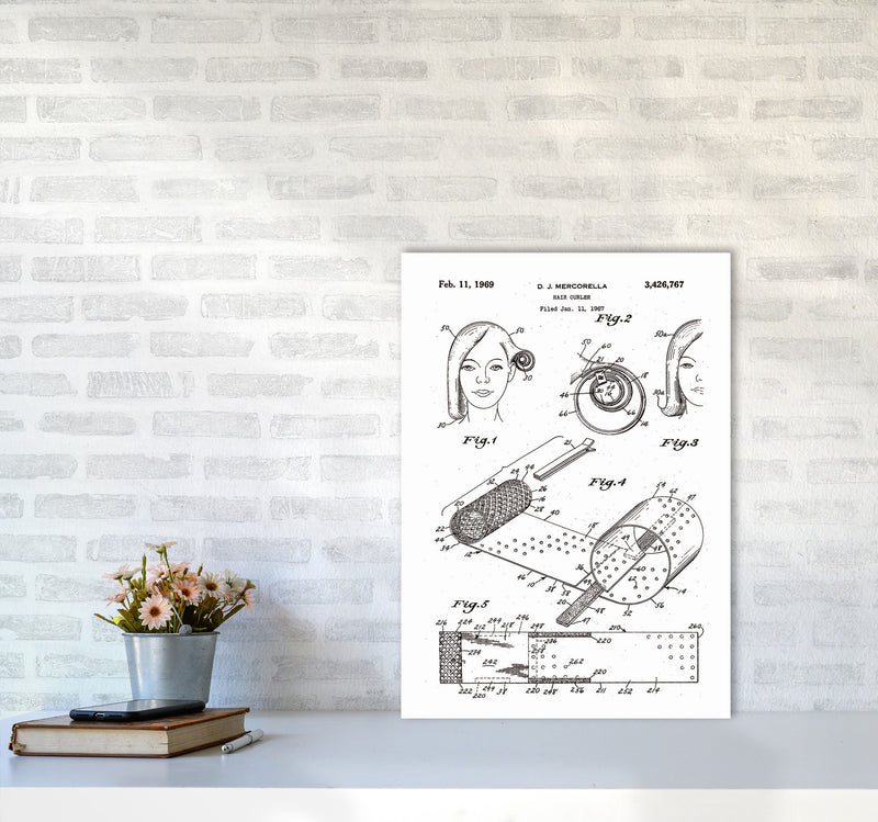 Hair Curler Patent Art Print by Jason Stanley A2 Black Frame