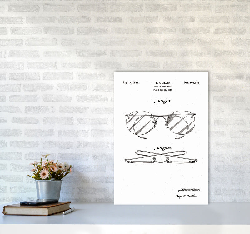 Spectacles Patent Art Print by Jason Stanley A2 Black Frame