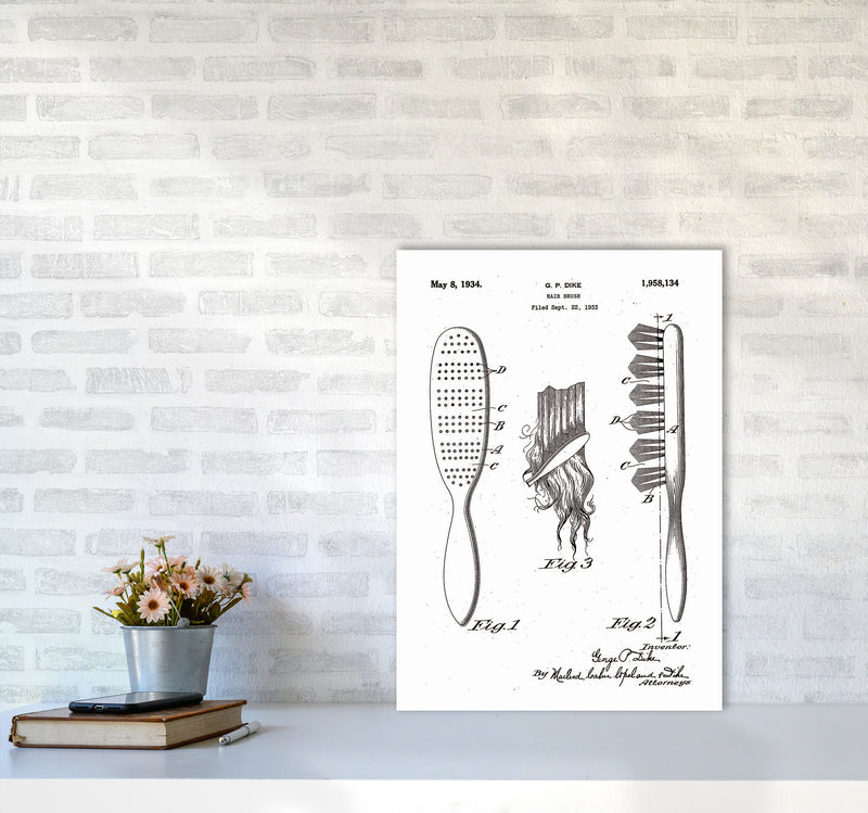 Hair Brush Patent Art Print by Jason Stanley A2 Black Frame