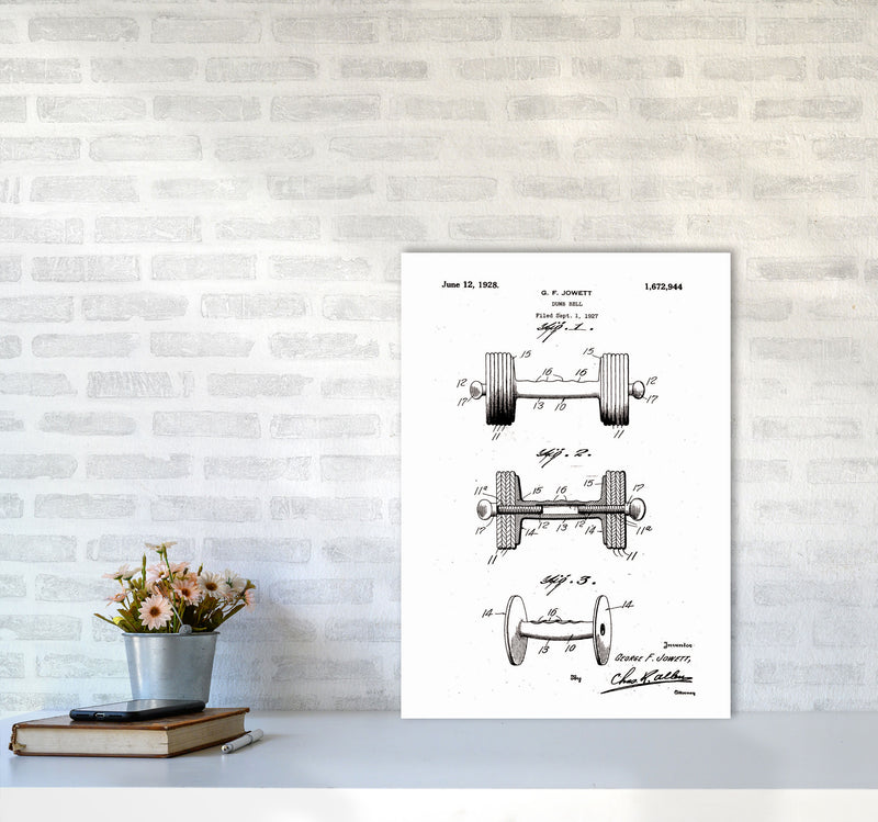 Dumb Bell Patent Art Print by Jason Stanley A2 Black Frame