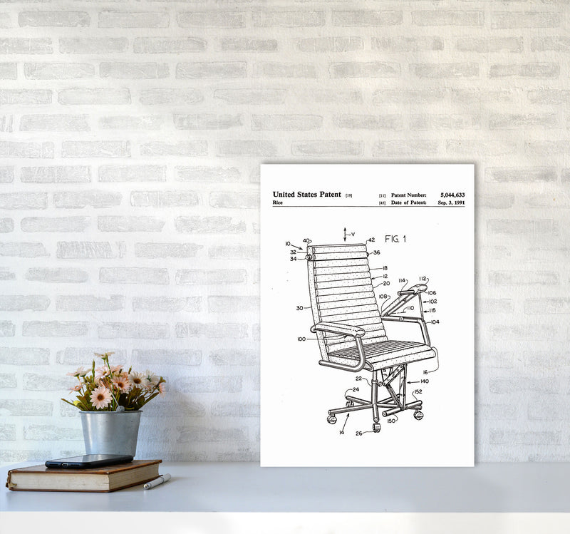 Desk Chair Patent Art Print by Jason Stanley A2 Black Frame