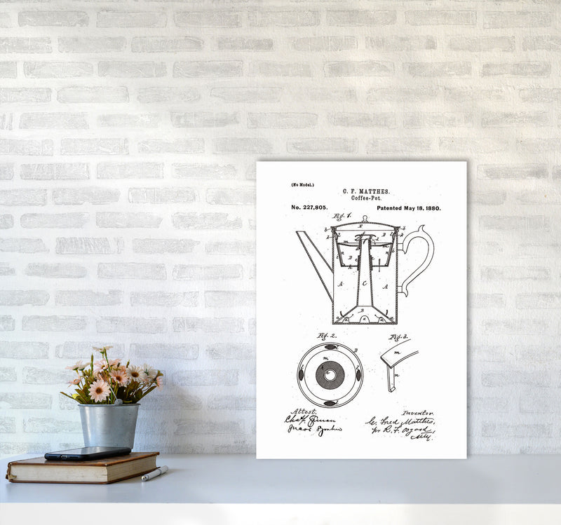 Coffee Pot Patent Art Print by Jason Stanley A2 Black Frame