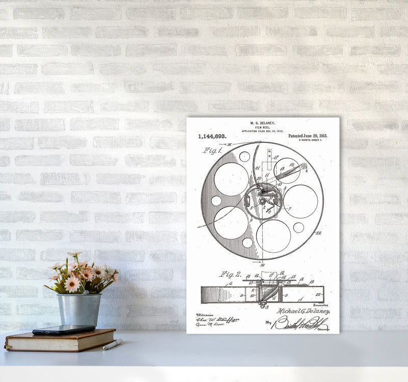Film Reel Patent Art Print by Jason Stanley A2 Black Frame