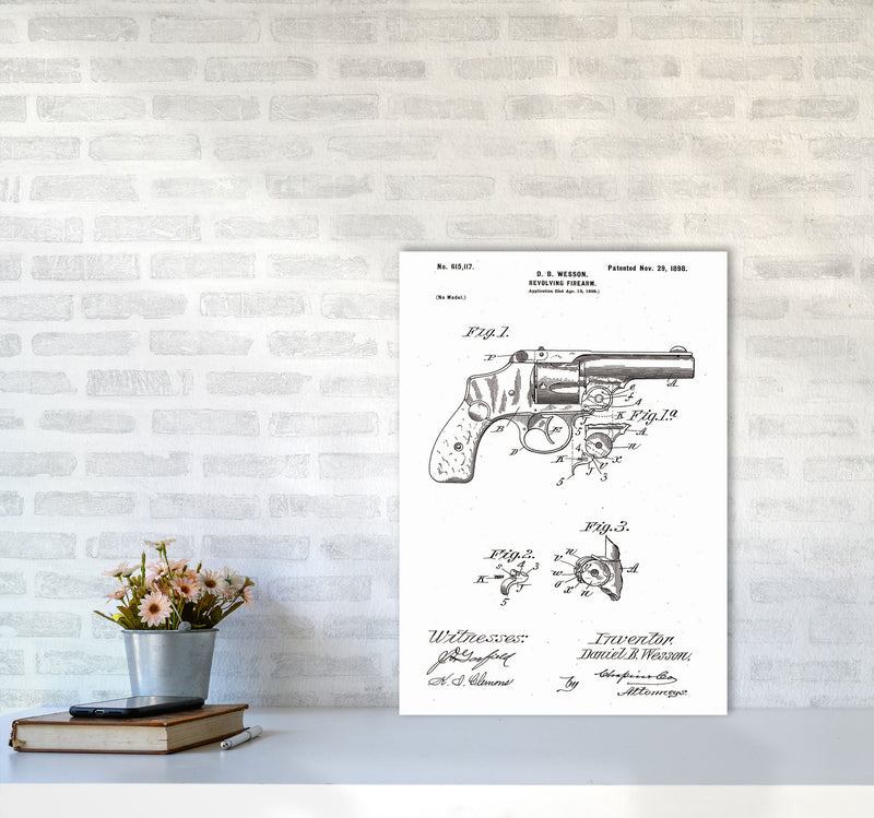 Revolver Patent Art Print by Jason Stanley A2 Black Frame