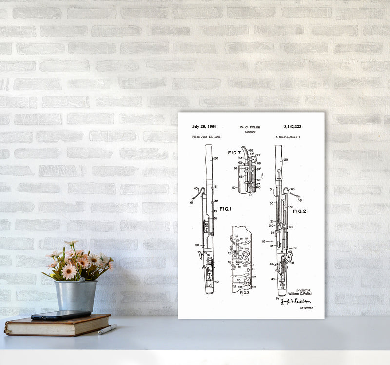 Bassoon Patent Art Print by Jason Stanley A2 Black Frame