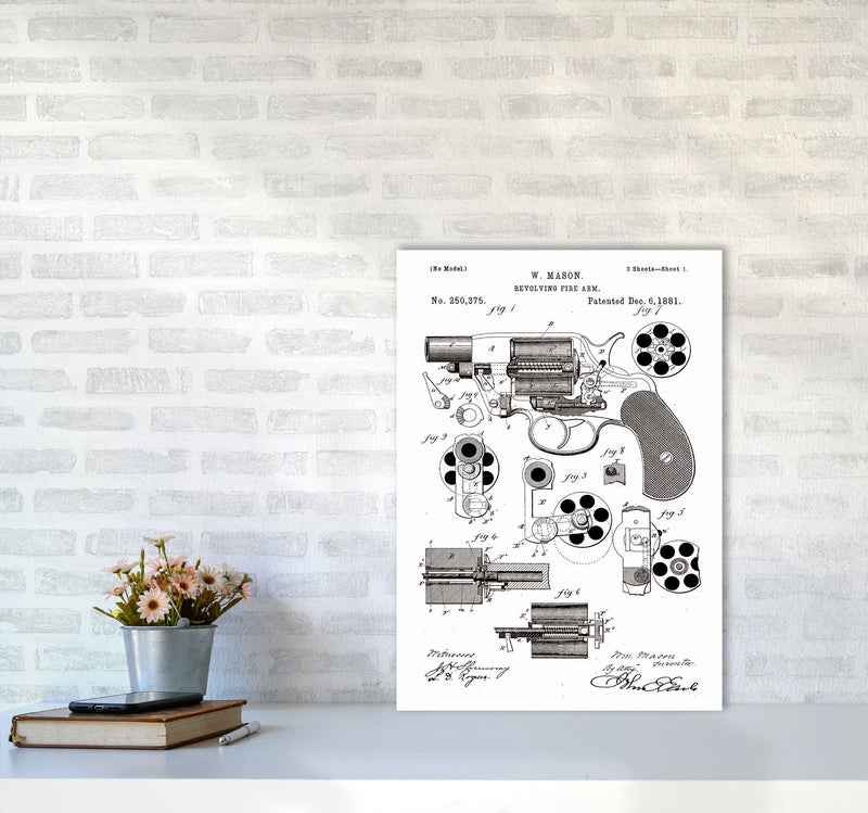 Hand Gun Patent Art Print by Jason Stanley A2 Black Frame