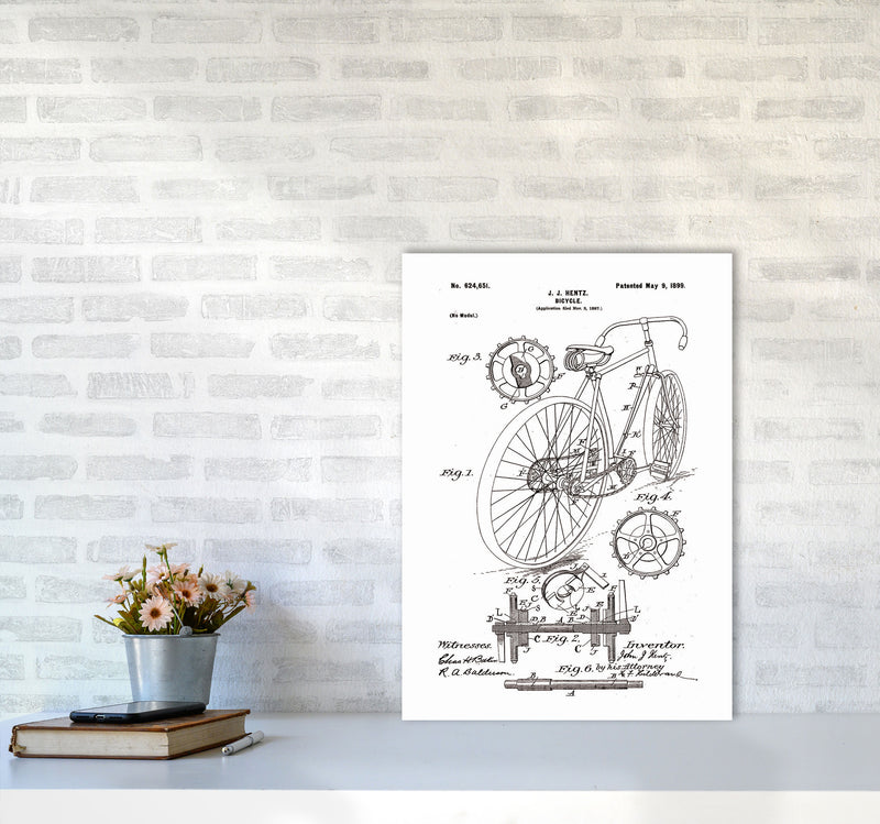 Bicycle Patent Art Print by Jason Stanley A2 Black Frame