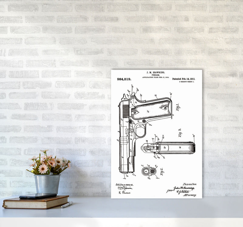 Gun Patent Art Print by Jason Stanley A2 Black Frame