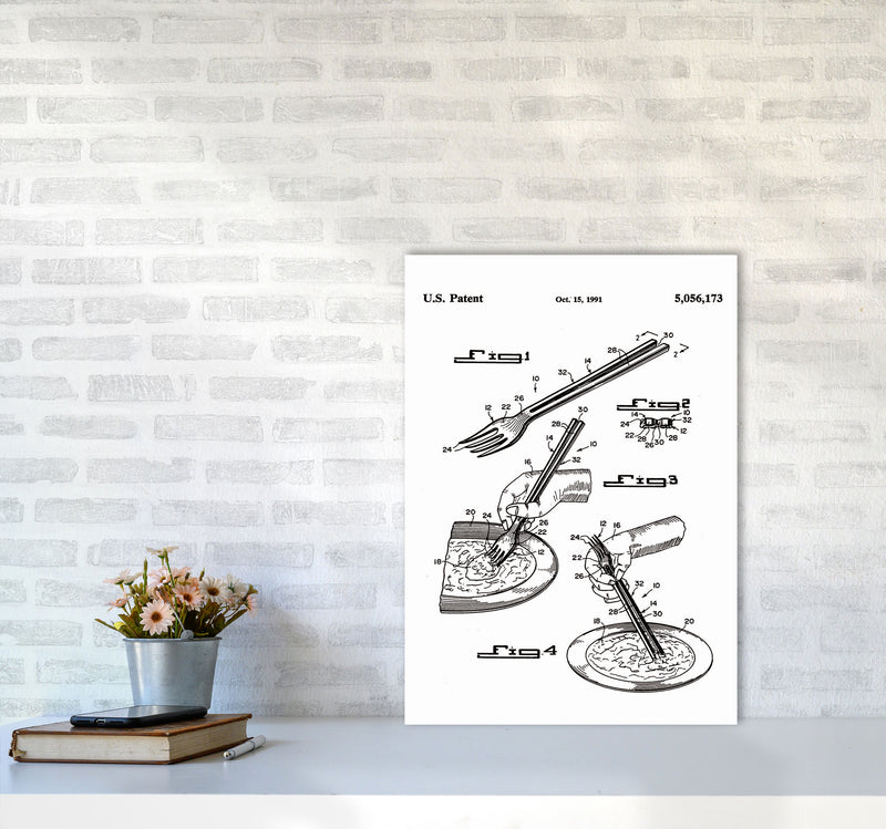 Fork Patent Art Print by Jason Stanley A2 Black Frame