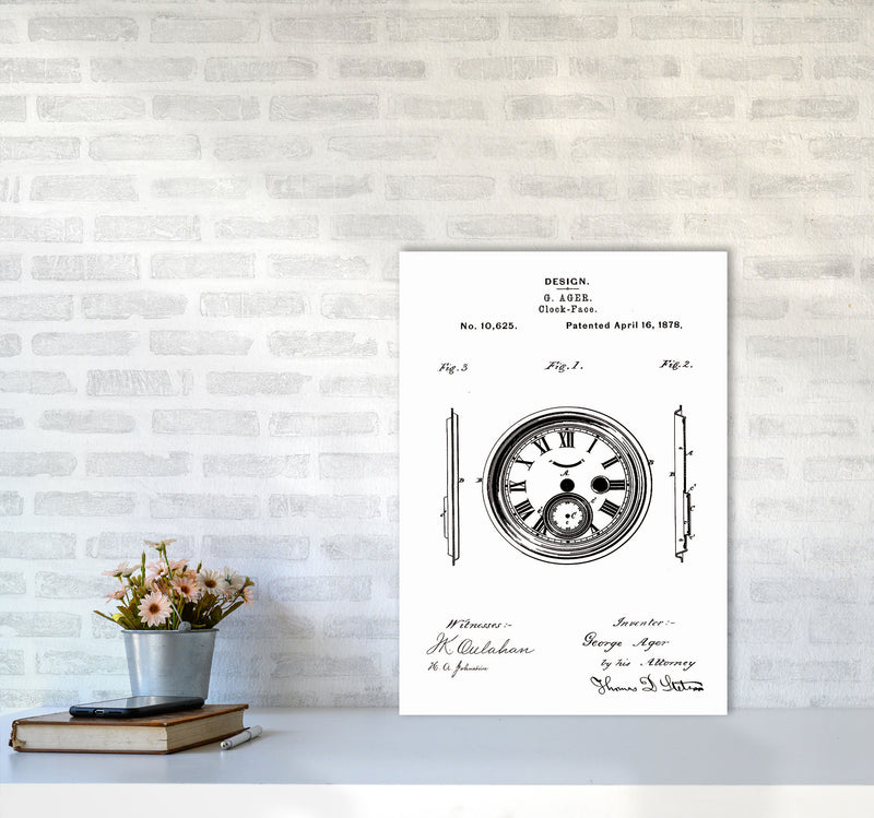 Clock Patent Art Print by Jason Stanley A2 Black Frame