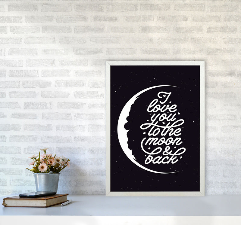 I Love You To The Moon And Back Copy Art Print by Jason Stanley A2 Oak Frame