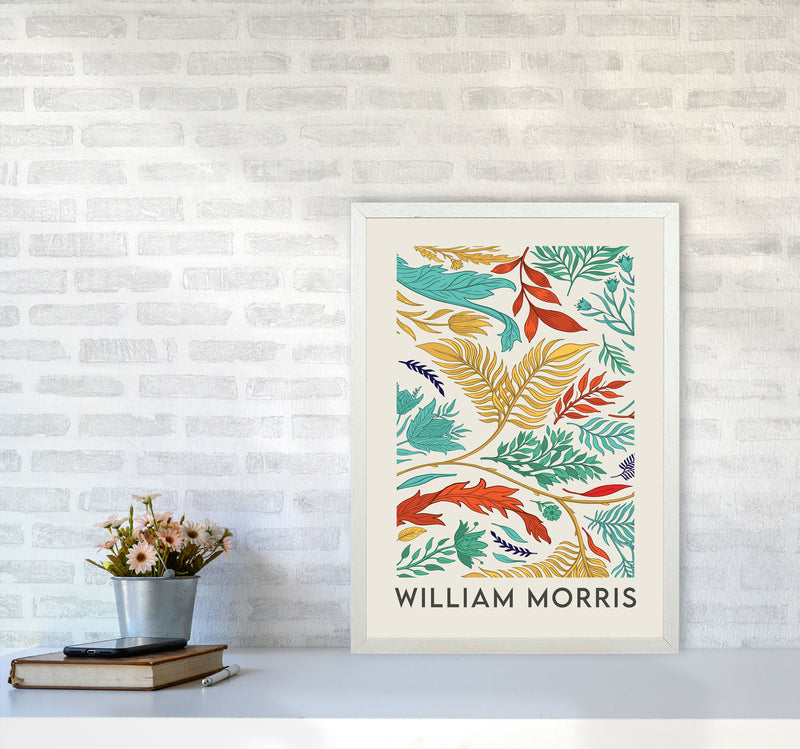 William Morris- Vibrant Wild Flowers Art Print by Jason Stanley A2 Oak Frame