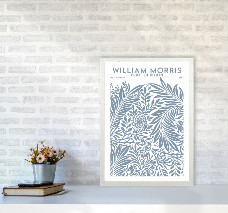 William Morris Print Exibition White Art Print by Jason Stanley A2 Oak Frame