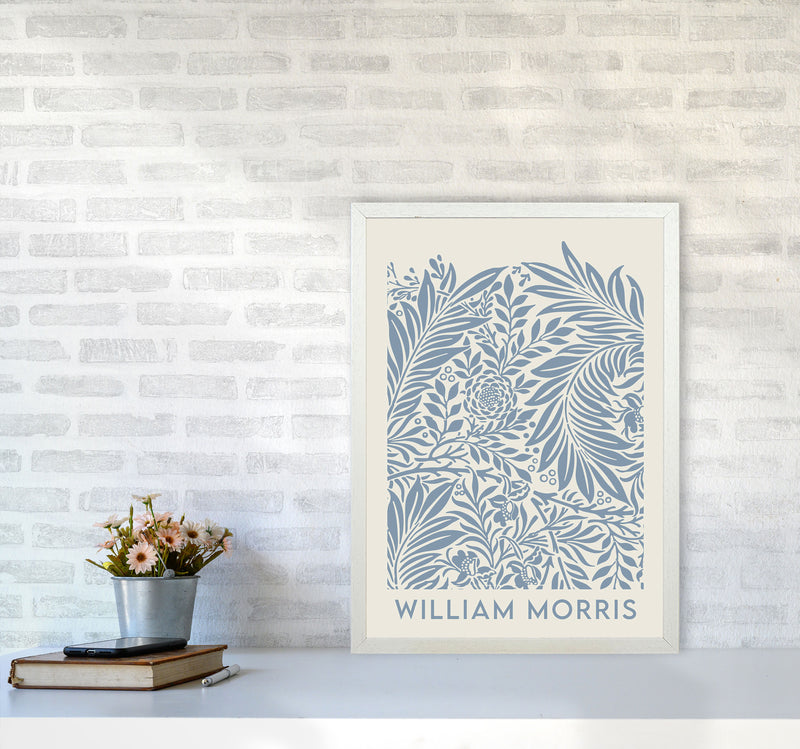 William Morris- Blue Wild Flowers Art Print by Jason Stanley A2 Oak Frame