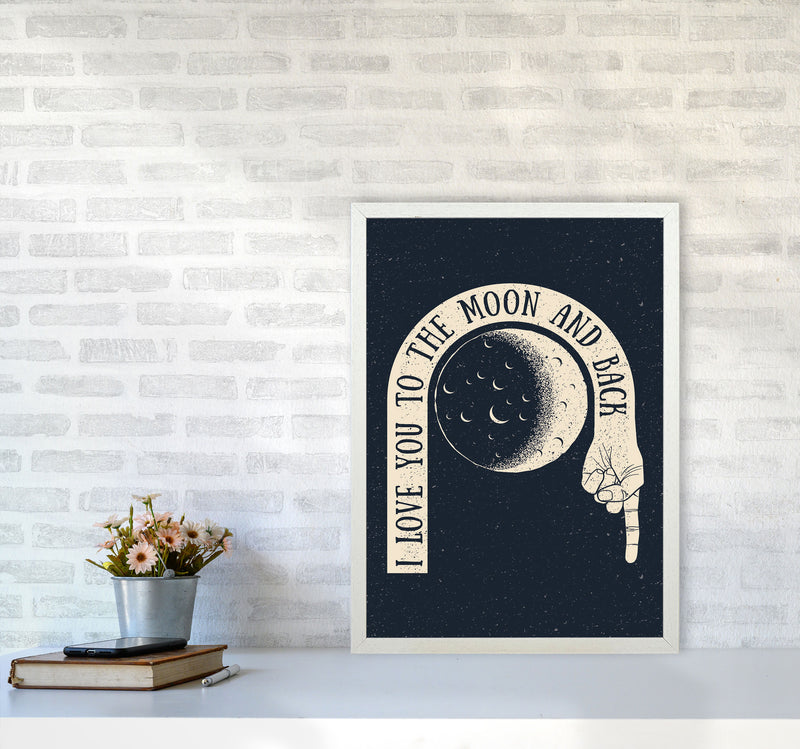 I Love You To The Moon And Back Art Print by Jason Stanley A2 Oak Frame