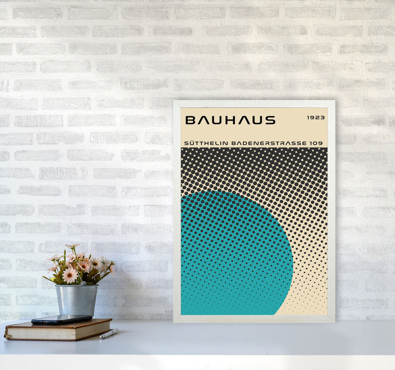 Bauhaus Geometric Teal Vibe II Art Print by Jason Stanley A2 Oak Frame