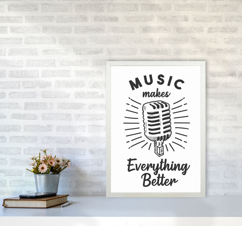 Music Makes Everything Better Art Print by Jason Stanley A2 Oak Frame