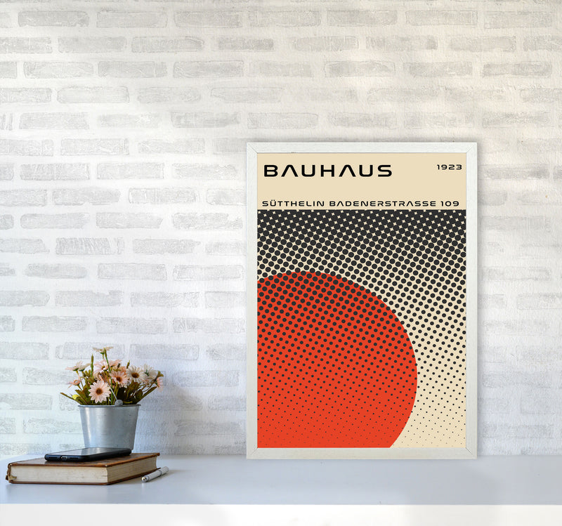 Bauhaus Geometric Red Vibe II Art Print by Jason Stanley A2 Oak Frame