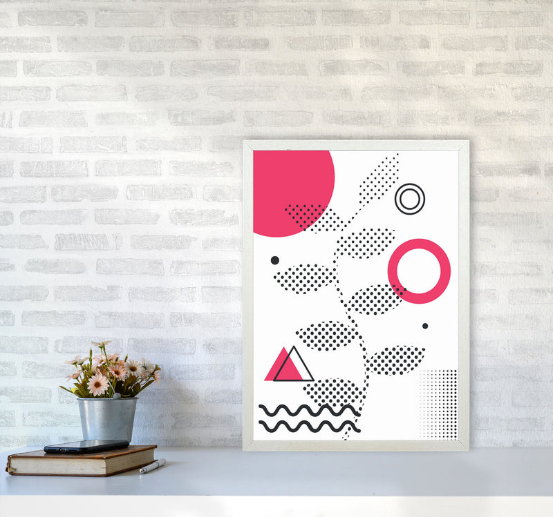 Abstract Halftone Shapes 1 Art Print by Jason Stanley A2 Oak Frame