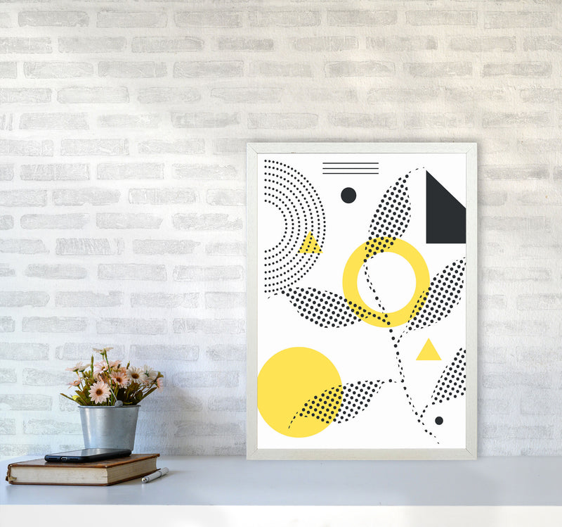 Abstract Halftone Shapes 2 Art Print by Jason Stanley A2 Oak Frame