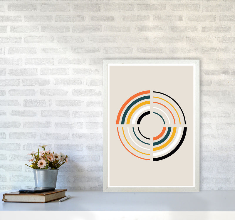 Retro Geometric Circle 2 Art Print by Jason Stanley A2 Oak Frame