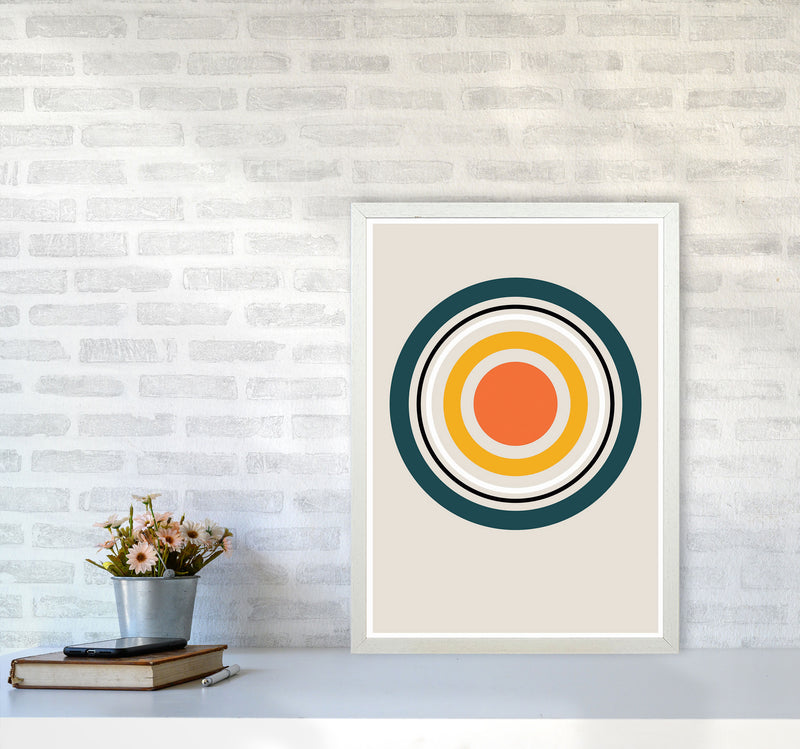 Retro Geometric Circle 3 Art Print by Jason Stanley A2 Oak Frame