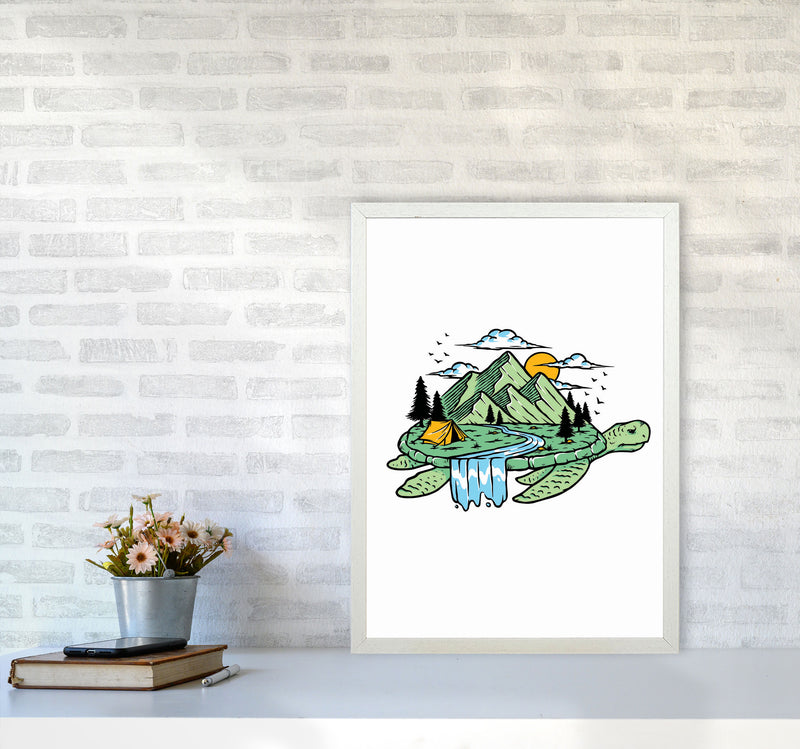 Turtles All The Way Down Art Print by Jason Stanley A2 Oak Frame