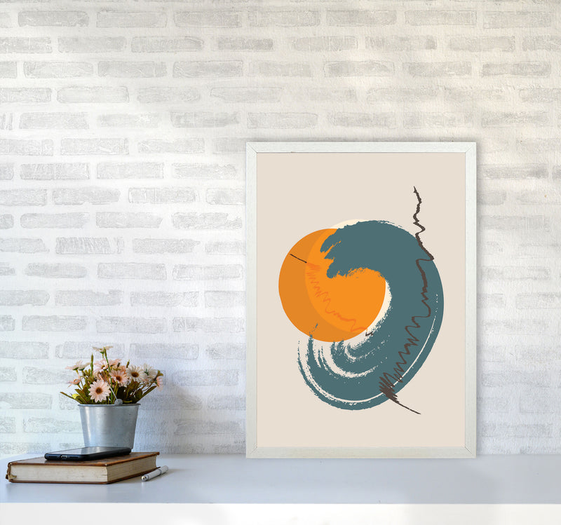 Sunshine Abstract Swirl Art Print by Jason Stanley A2 Oak Frame