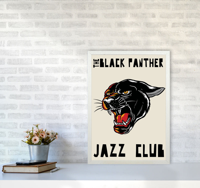 Black Panther Jazz Club Art Print by Jason Stanley A2 Oak Frame