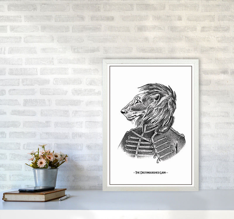 The Distinguished Lion Art Print by Jason Stanley A2 Oak Frame