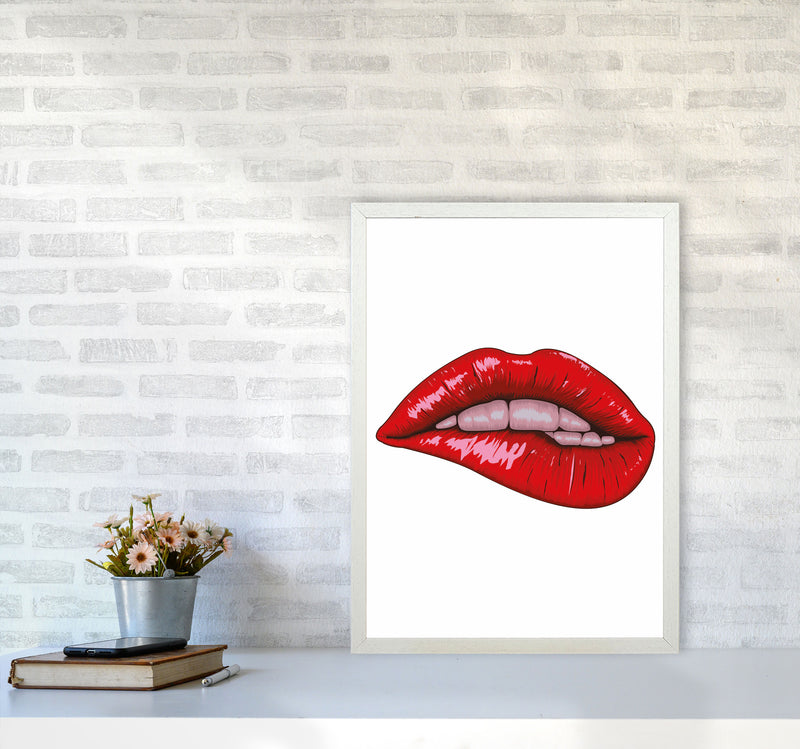 When She Bites Her Lip Art Print by Jason Stanley A2 Oak Frame