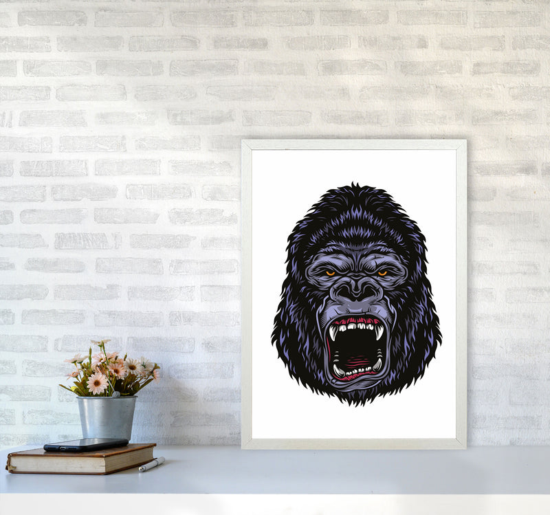 Gorilla Illustration Art Print by Jason Stanley A2 Oak Frame