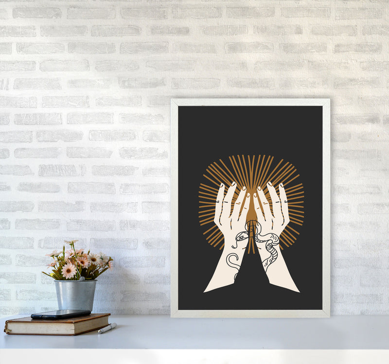 Hand Drawn Spiritual Art Print by Jason Stanley A2 Oak Frame