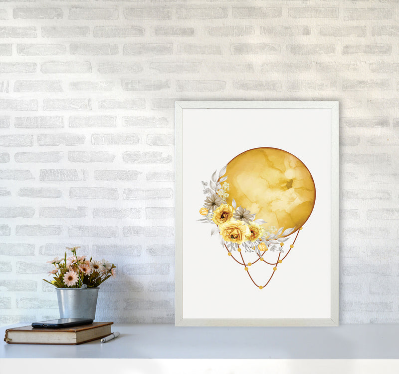 Watercolor Full Moon Art Print by Jason Stanley A2 Oak Frame