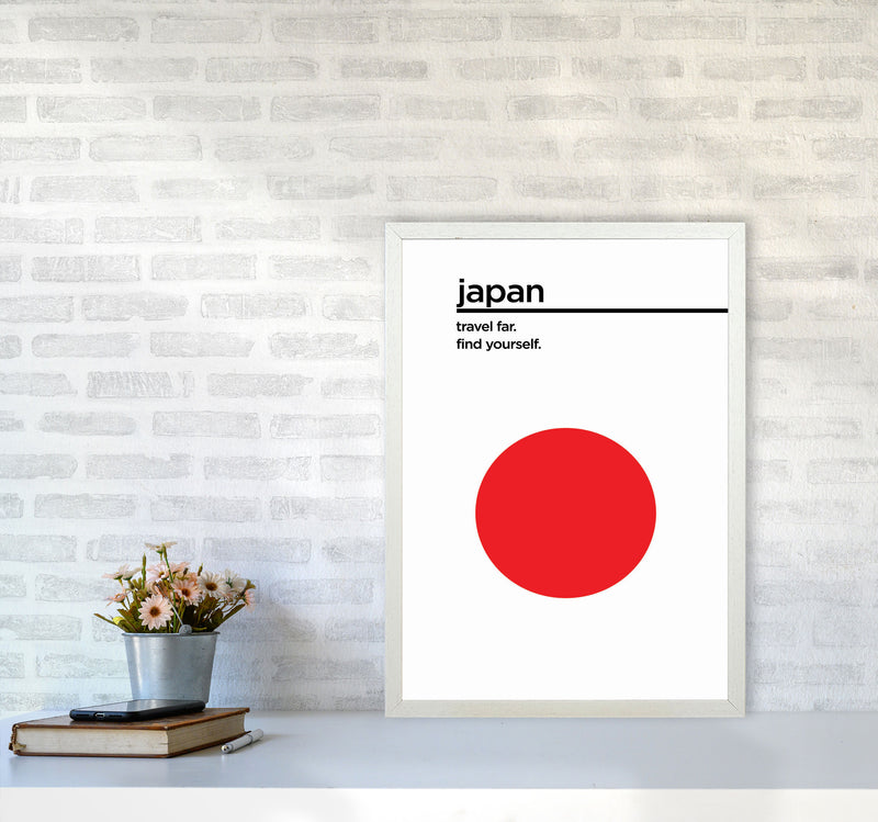 Japan Travel Poster Art Print by Jason Stanley A2 Oak Frame