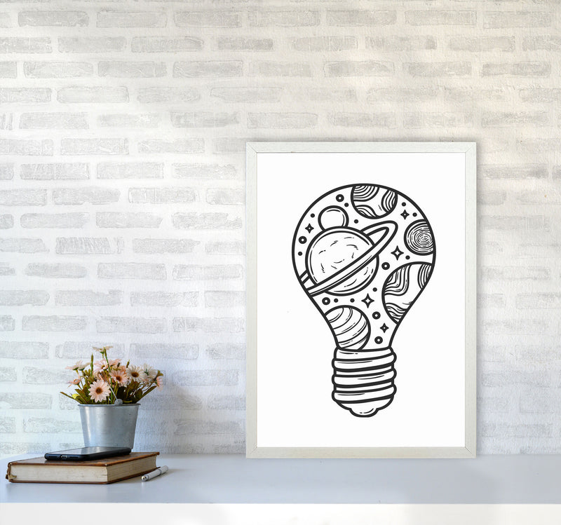 I Just Had An Idea Art Print by Jason Stanley A2 Oak Frame