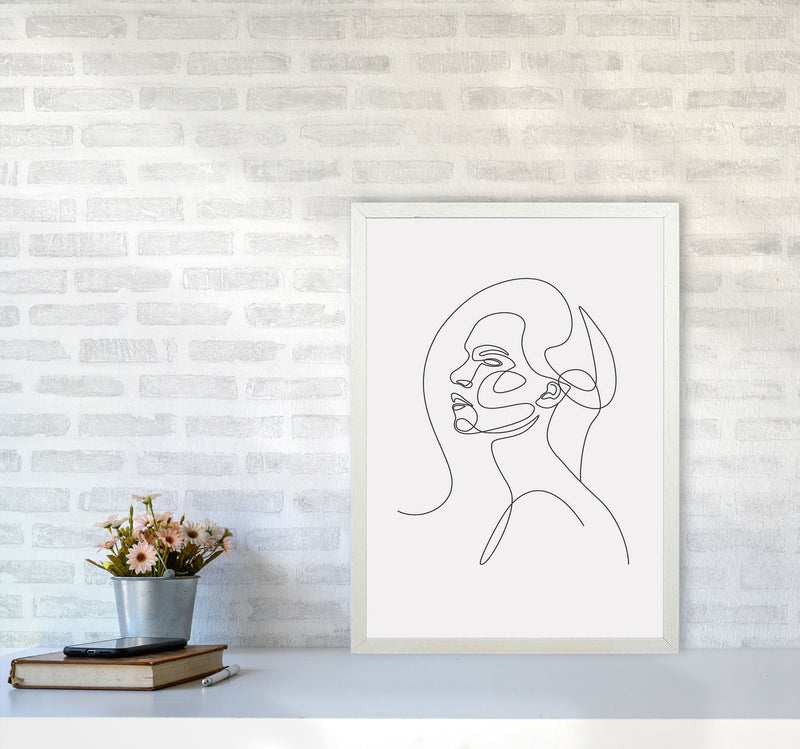 Woman Line Drawing Art Print by Jason Stanley A2 Oak Frame