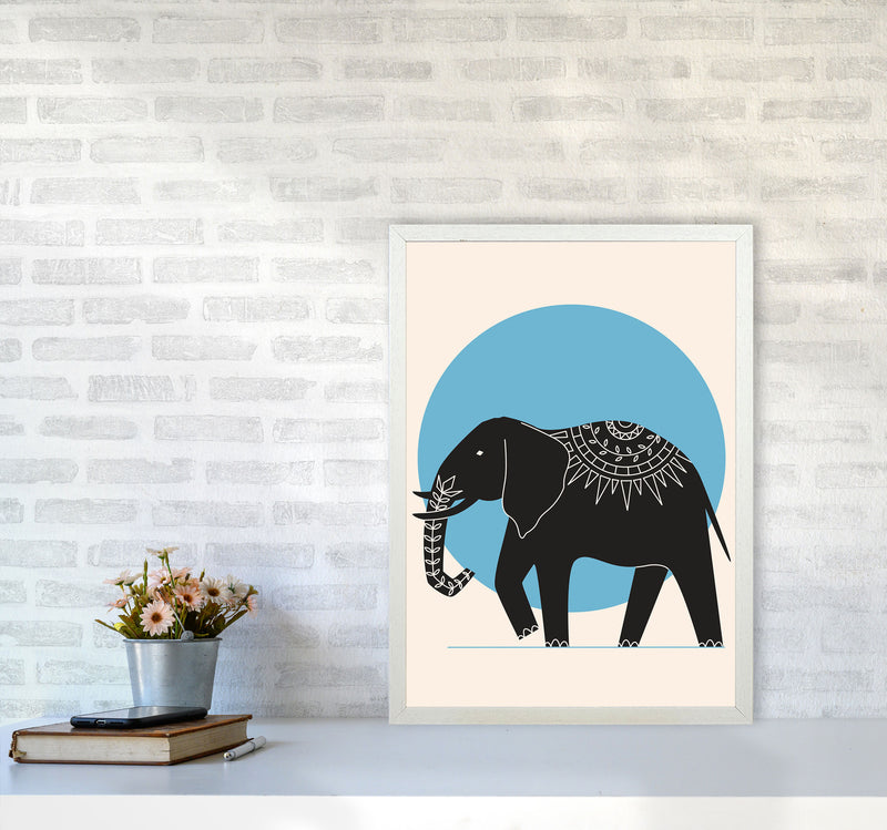 Elephant Moonlight Art Print by Jason Stanley A2 Oak Frame