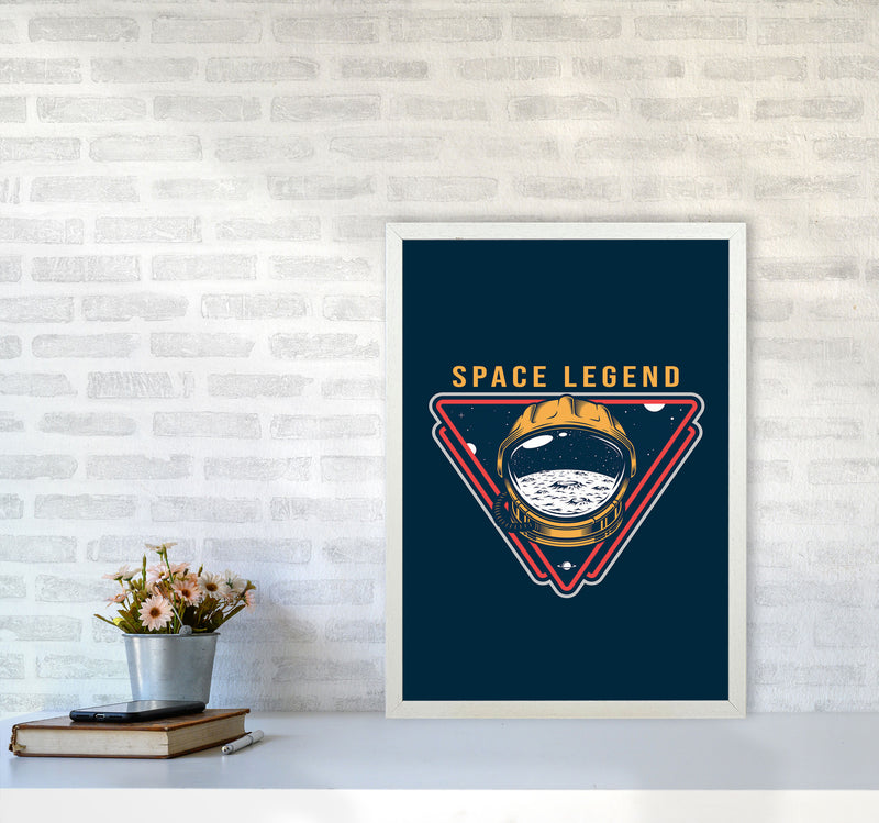 Space Legend Blue Art Print by Jason Stanley A2 Oak Frame