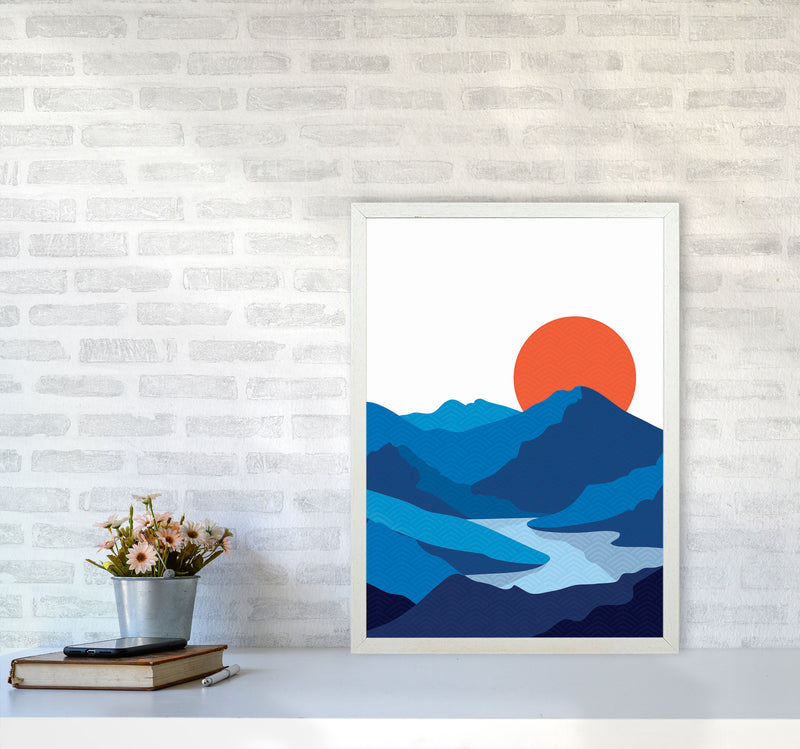 Japanese Mountain Art Print by Jason Stanley A2 Oak Frame