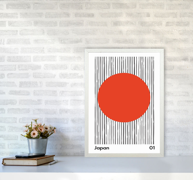 Japan Midcentury Art Print by Jason Stanley A2 Oak Frame