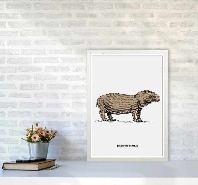 The Hippopotamus Art Print by Jason Stanley A2 Oak Frame