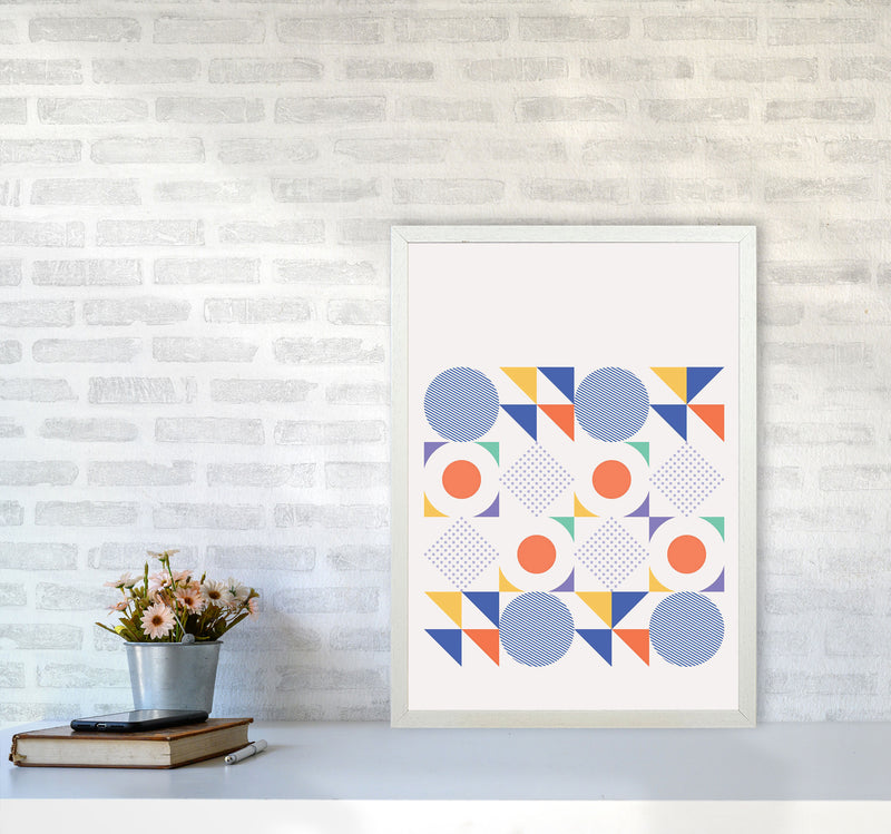 Retro Geometric 2 Art Print by Jason Stanley A2 Oak Frame