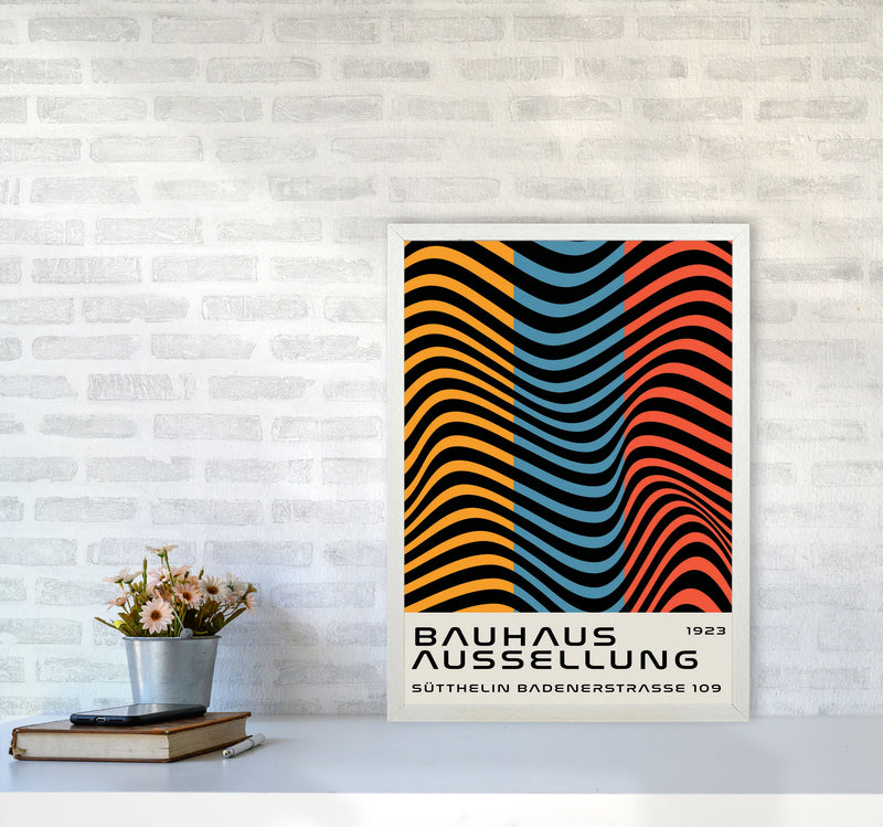 Bauhaus Tri-Color Art Print by Jason Stanley A2 Oak Frame