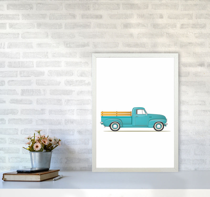 Old Trusty Pickup Art Print by Jason Stanley A2 Oak Frame