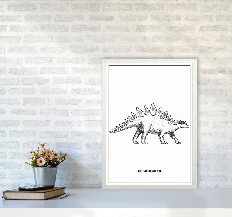 The Stegosaurus Art Print by Jason Stanley A2 Oak Frame