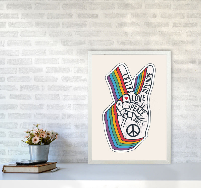 Peace And Love!! Art Print by Jason Stanley A2 Oak Frame