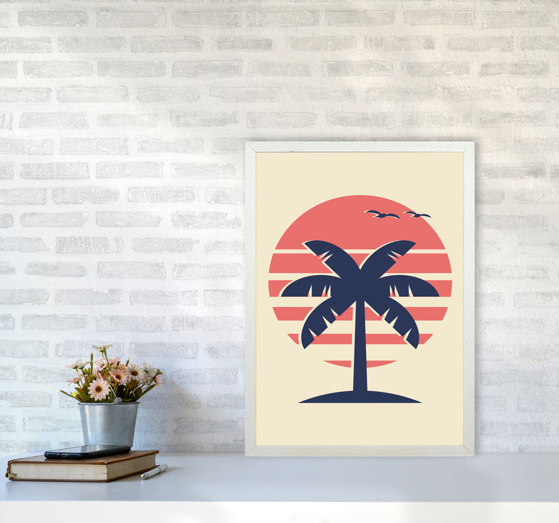 Palm Tree Vibes Art Print by Jason Stanley A2 Oak Frame