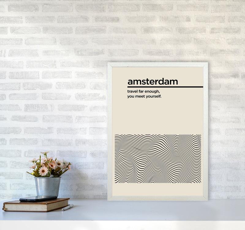 Amsterdam Travel Art Print by Jason Stanley A2 Oak Frame